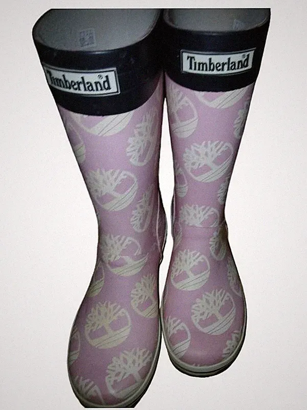 Timberland Gummistiefel Kinder Mädchen Rosa Logo Print Gr. 34 Herbst Winter