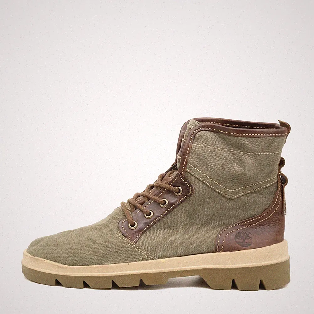 Timberland Herren A1GG7 Schnürstiefel Oliv, Braun Canvas, Boots Stiefel EU 41