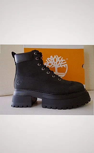 Timberland Sky 6IN Lace Up Stiefel D Nubukleder Schwarz, Platform EU39,5 170€