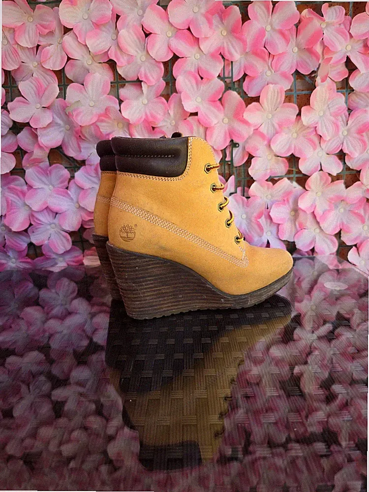 Timberland Wedges / Keilabsatz Stiefeletten Gelb/Senfgelb – Größe 37