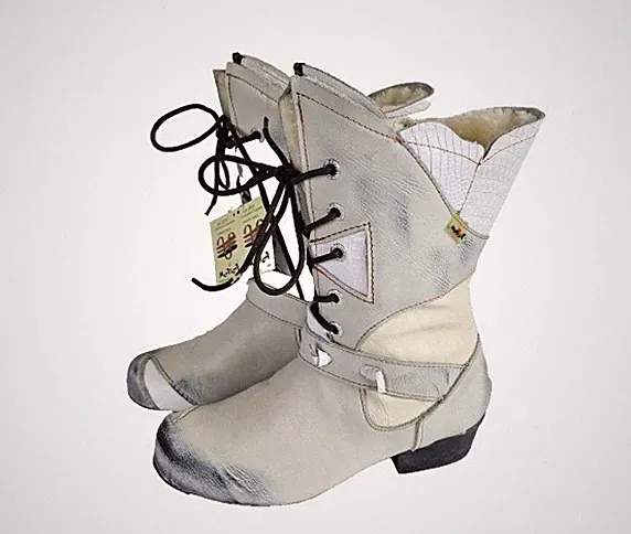 TMA EYES Original Damen Bootschuhe Stiefel gefüttert Leder 8166-2, Neu !!