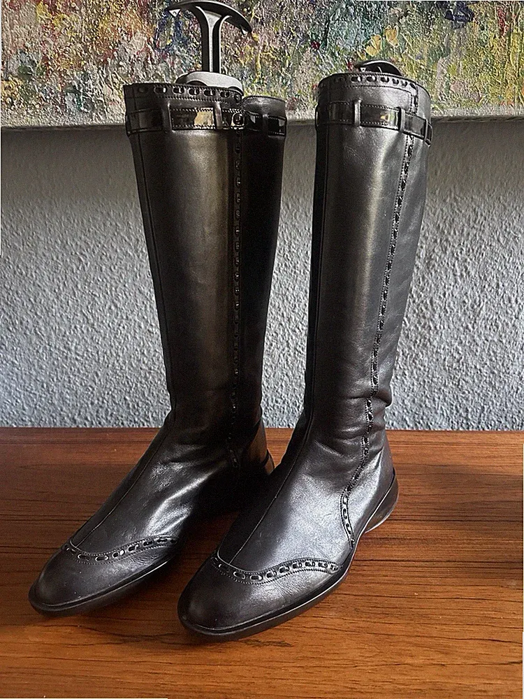 Tods‘ Boots Made In Italy Leather Black Size 41 Excellent Condition