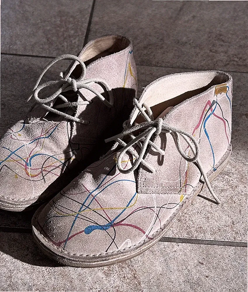 Tolle Desert Boots von Camper Gr.36,5 Twins Splashes Beige Bunte Spritzerei