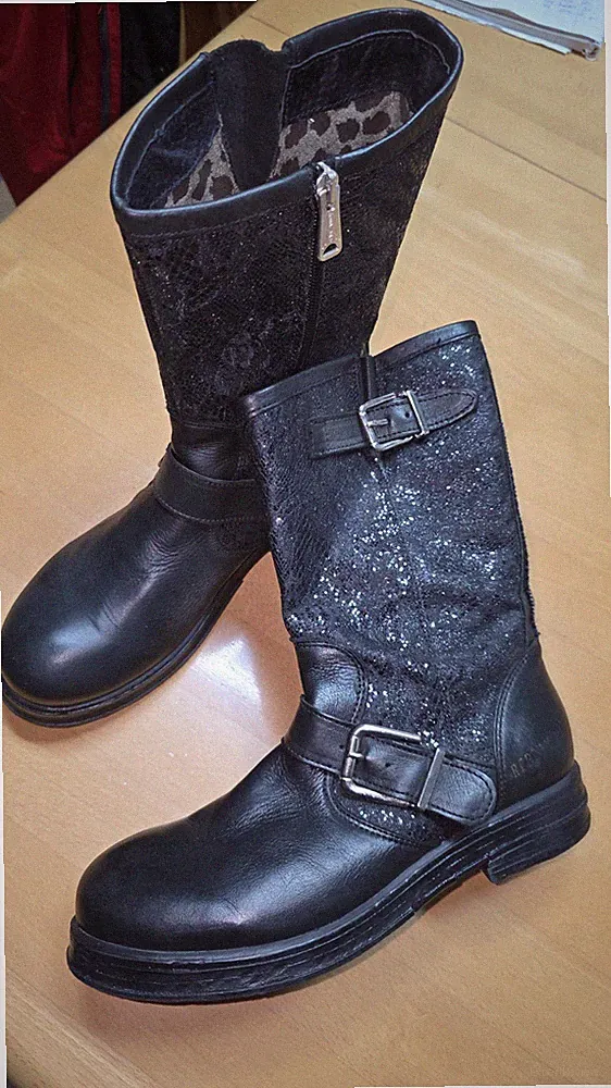 Tolle REPLAY Damenschuhe Stiefelette Schwarz Glitzer Gr.39