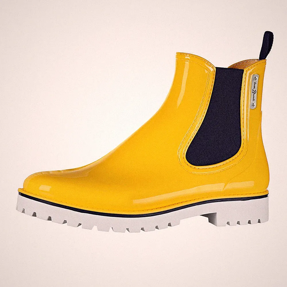 tomBrook Damen Regenstiefelette Chelsea-Boot Gummistiefel Langeoog Halbhoch