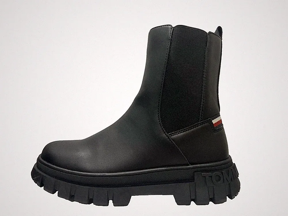 TOMMY HILFIGER Chelsea Boot Schwarz UK 2.5 US 3 EU 35 Ankle Pull On