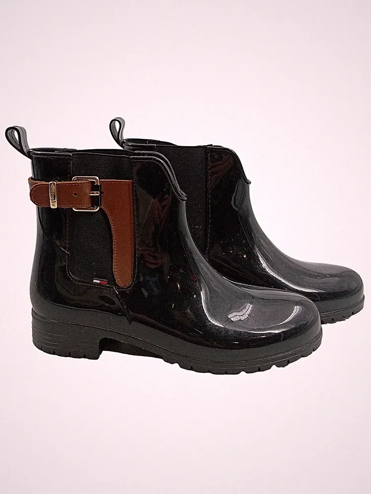 Tommy Hilfiger Chelsea Gummistiefel Regenstiefel Damen Schwarz Gr. 40