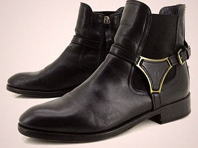 Tommy Hilfiger Chelsea Schuhe Stiefel Stiefeletten Boots Gr 40 Schwarz Leder