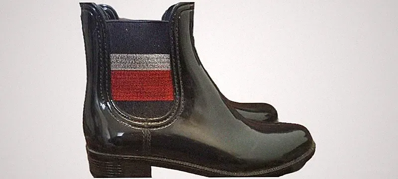 Tommy Hilfiger Damen Chelsea Gummistiefel Gr. 38 Blau Regenstiefel