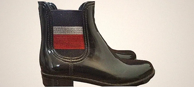 Tommy Hilfiger Damen Chelsea Gummistiefel Gr. 38 Blau Regenstiefel