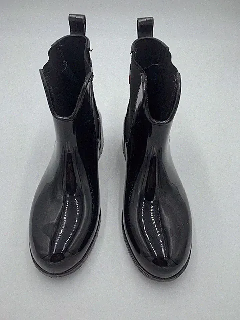 Tommy Hilfiger damen gummistiefel kurz lackoptik glanz schwarz Gr. 39 wie neu