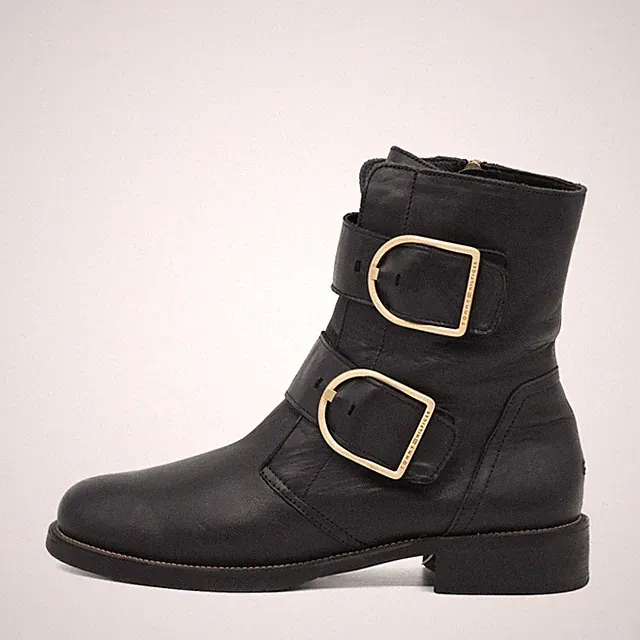 Tommy Hilfiger Damen Oversized Buckle Flat Boot Boots Biker-Stiefel EU 37