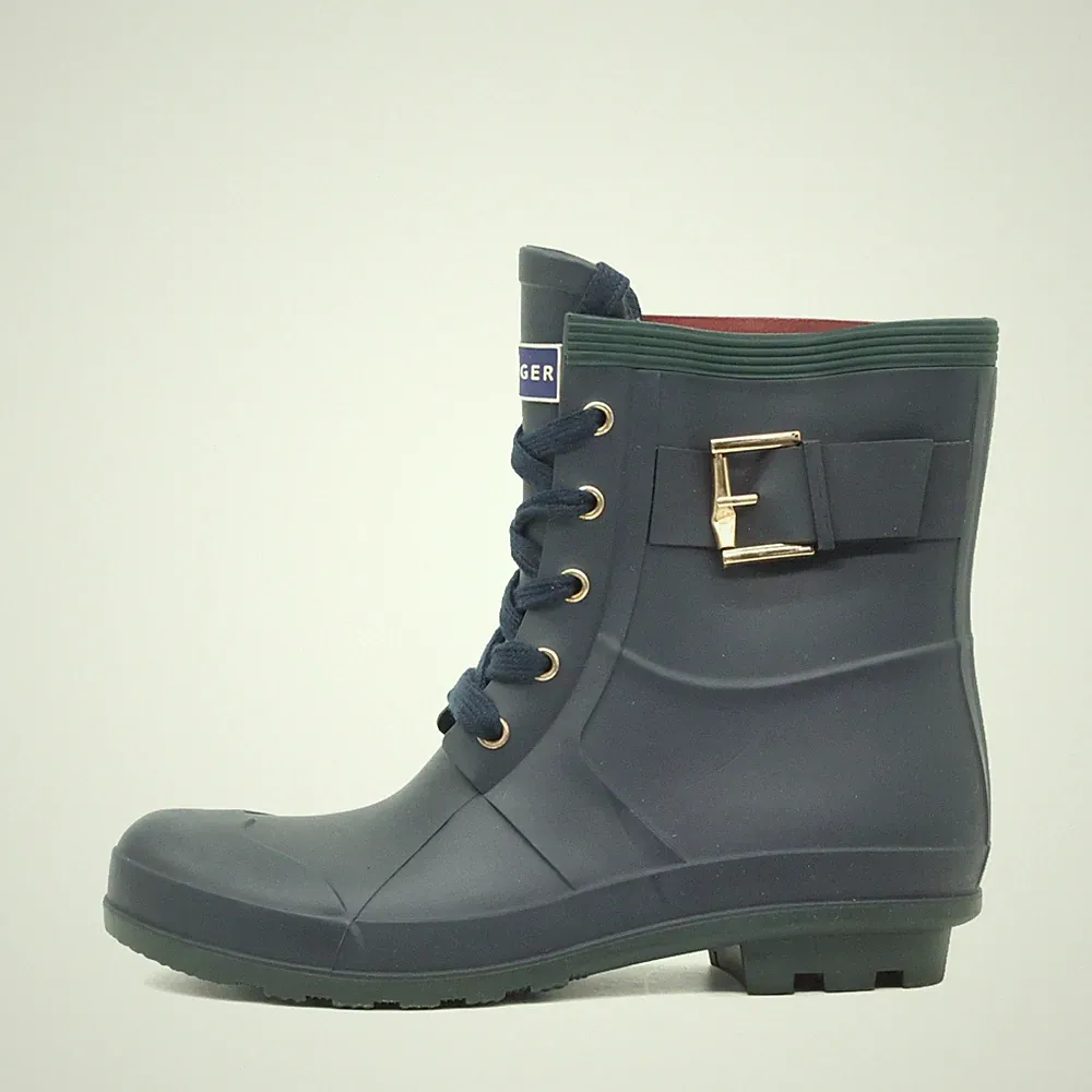 Tommy Hilfiger Damen Regenstiefel Stiefel Blau Gummi Boots Gummistiefel EU 40