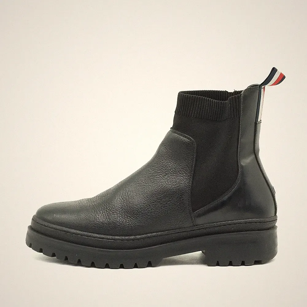 Tommy Hilfiger Damen Stiefeletten EU 40 Corporate Ribbon Chelsea Schwarz Boots