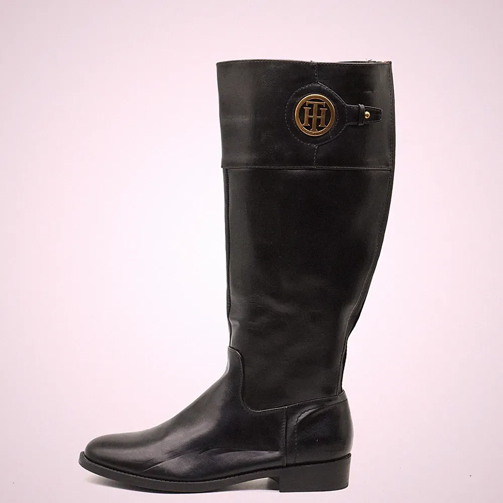 Tommy Hilfiger Damen TWINZZA-F Stiefel Schwarz Synthetik Boot Reitstiefel EU 41