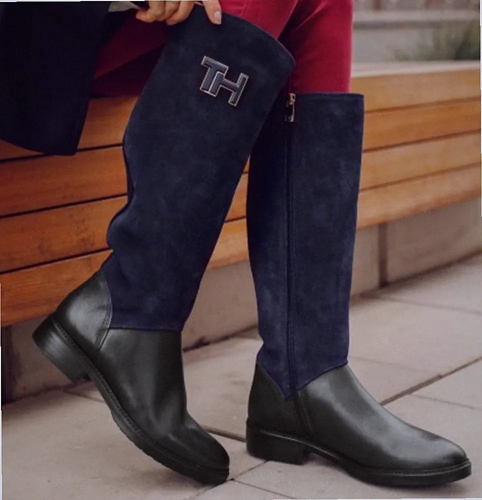 Tommy Hilfiger Damenstiefel Damen Gr.40 Dunkelblau NEUWERTIG Schuhe
