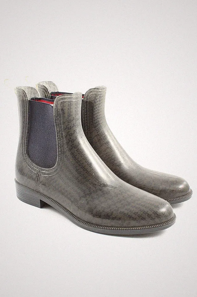 TOMMY HILFIGER Gummistiefel Damen Stiefel Gr. DE 40 dunkelgrün-dunkelblau