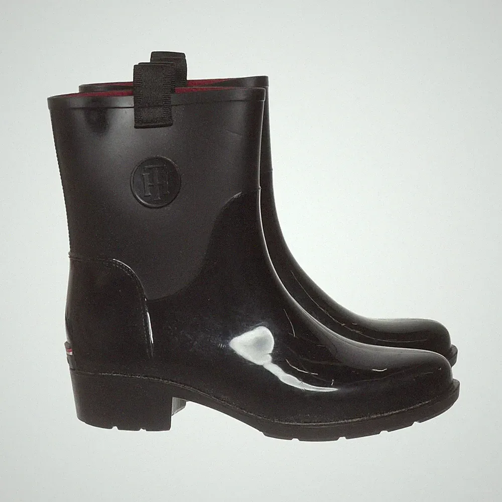 Tommy Hilfiger, Kurze Gummistiefel, Größe: 37 1/2, Schwarz, Damen #iRT