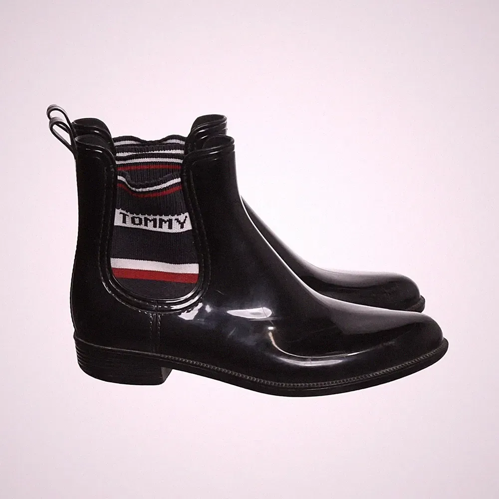 Tommy Hilfiger, Kurze Gummistiefel, Größe: 40, Schwarz/Weiß/Rot, Damen #I31