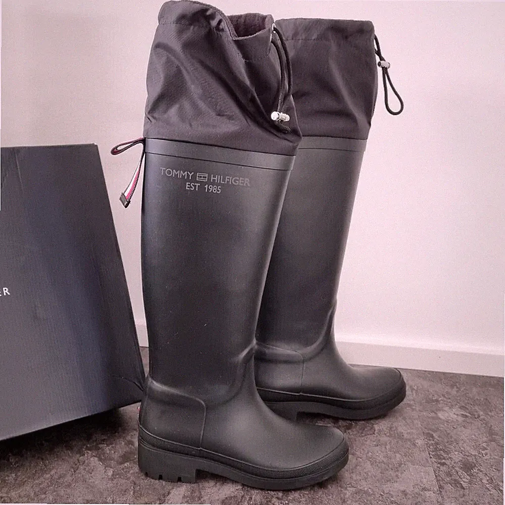 Tommy Hilfiger »Overknee Rainboot« Gummistiefel z. Schlupfen Gr. 38 NEU m. Karto