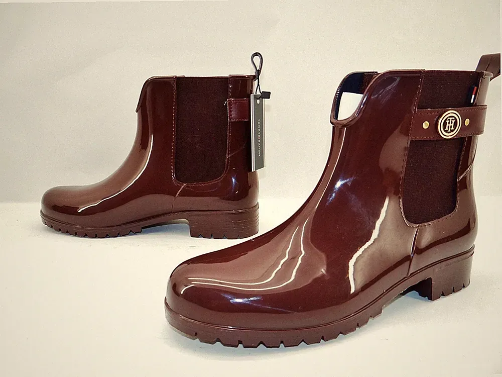 Tommy Hilfiger OXLEY 13R Gummistiefel Chelsea Boot Stiefeletten Chocolate Gr.36
