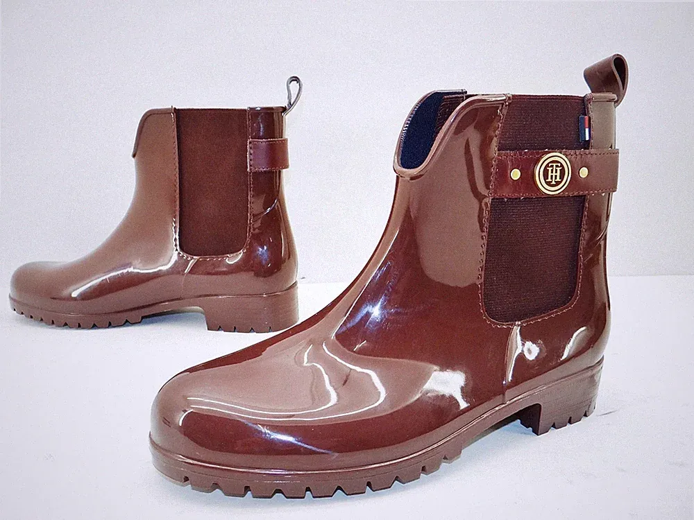 Tommy Hilfiger OXLEY 13R Gummistiefel Chelsea Boot Stiefeletten Chocolate Gr.40