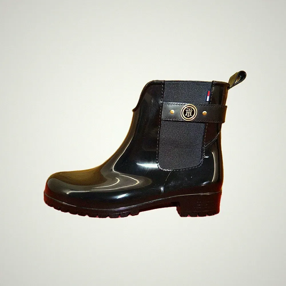 Tommy Hilfiger OXLEY 13R Gummistiefel Chelsea Boots Regen Stiefel Schwarz Gr.37