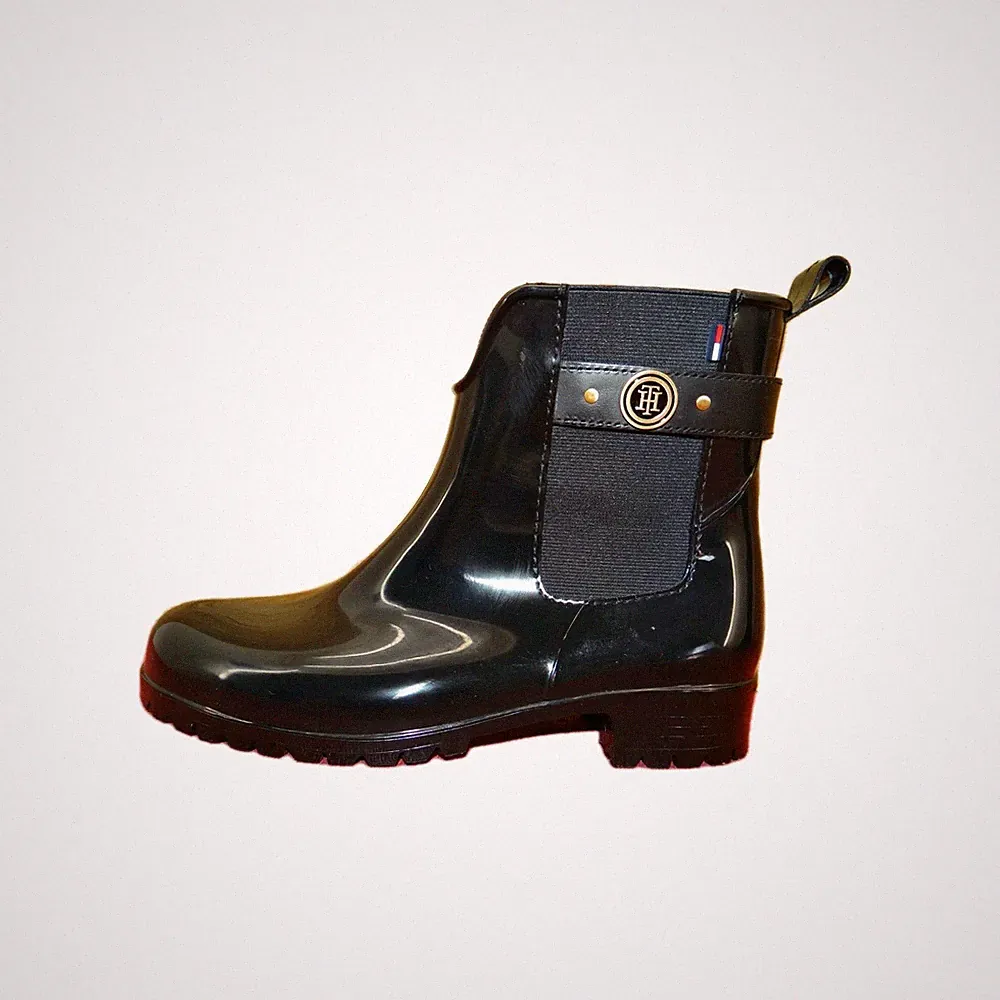 Tommy Hilfiger OXLEY 13R Gummistiefel Chelsea Boots Regen Stiefel Schwarz Gr.38