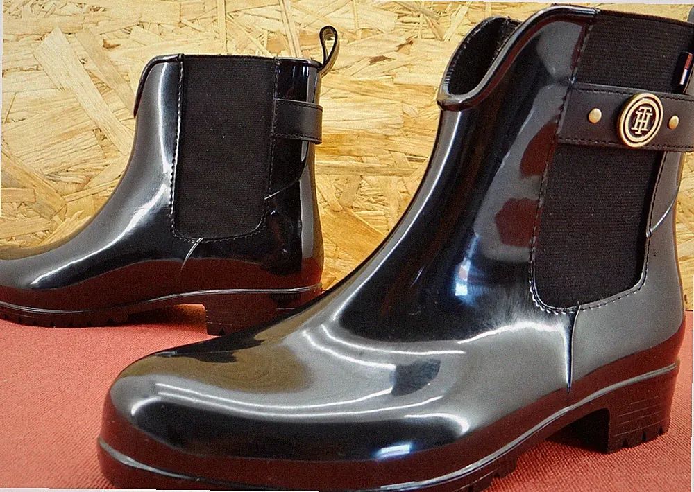 Tommy Hilfiger OXLEY Gummistiefel Chelsea Boots Regen Stiefeletten Schwarz Gr.36