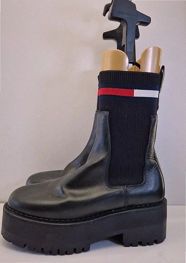 Tommy Jeans gr 38 Damen Stiefel Stiefeletten Boots Sehr Gut W6