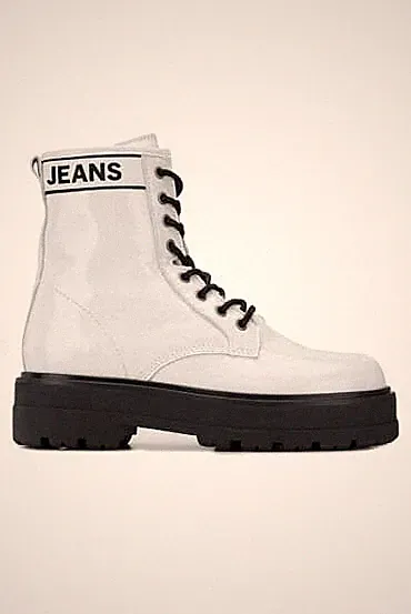 Tommy Jeans Trappers Lackleder Flatform Boot EU 37