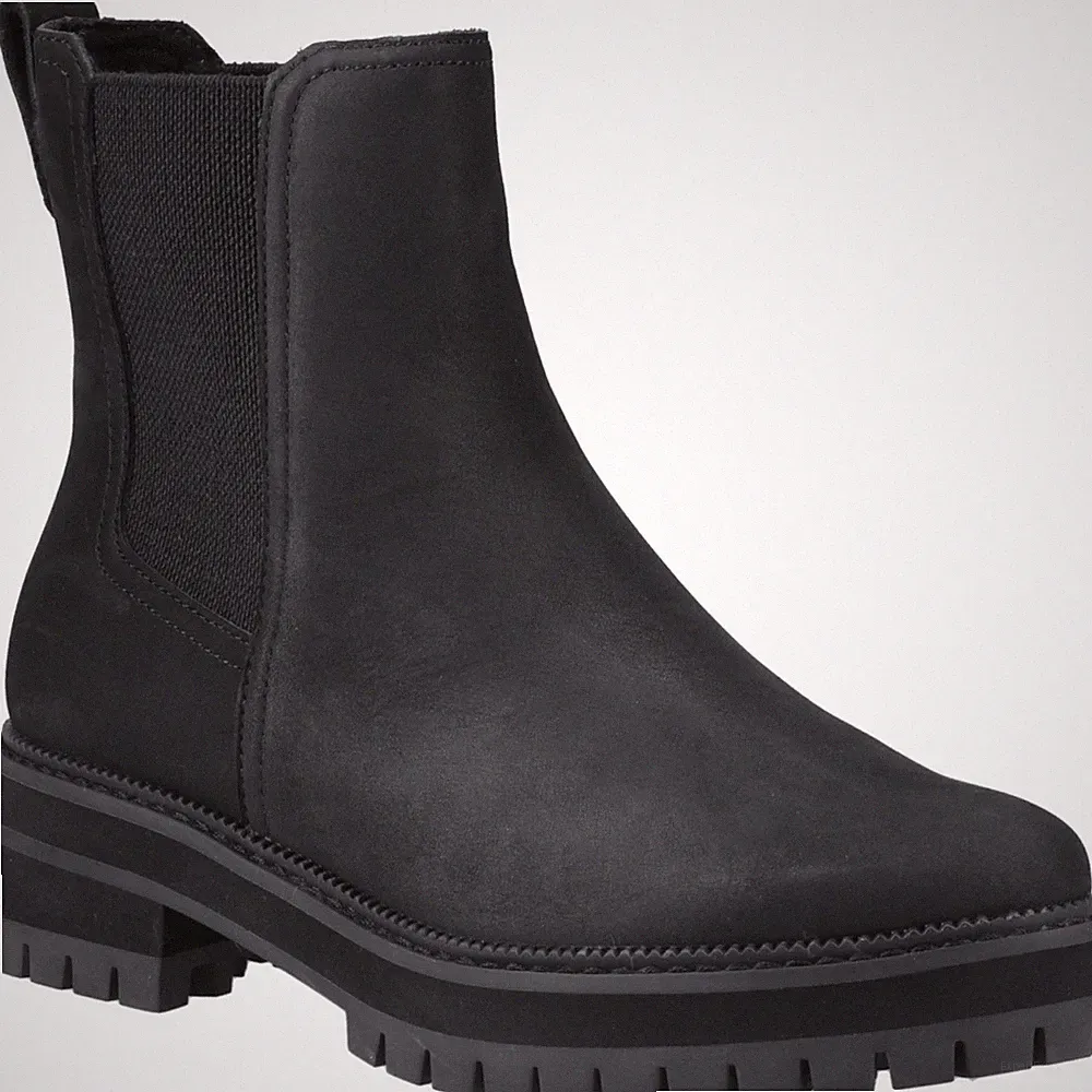 TOMS Bennet Leder Damen Schwarze Stiefel
