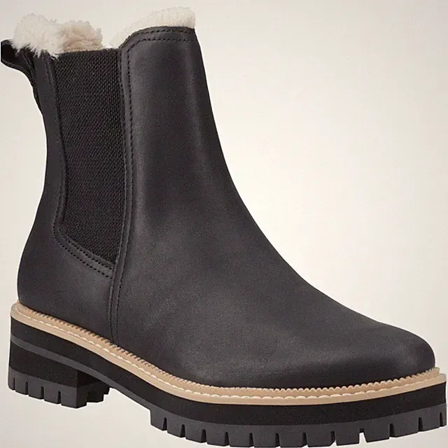 TOMS Bennet Leder Damen Schwarze Stiefel