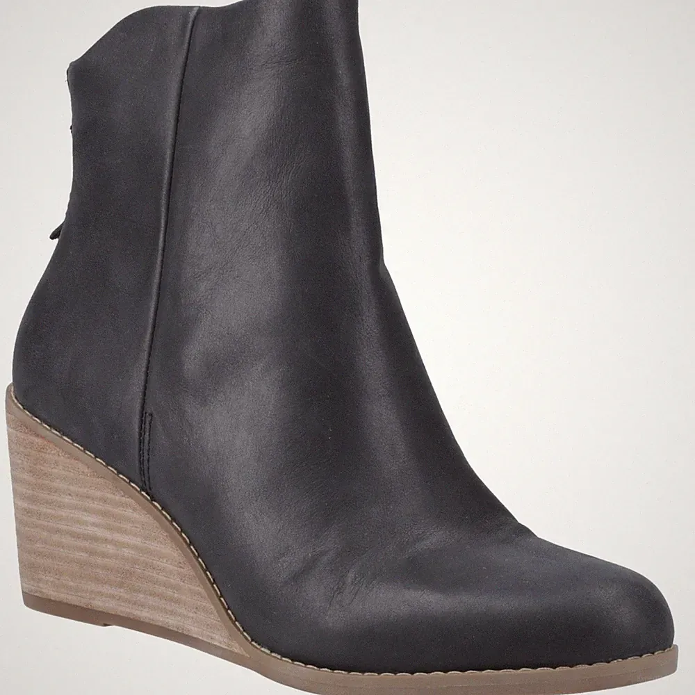 TOMS Casey Leder Damen Schwarze Stiefel