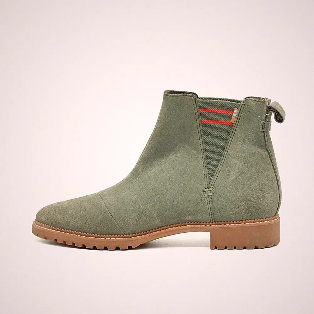 TOMS Damen Chelsea Boot Stiefeletten grün Wildleder Klassik Boots EU 37