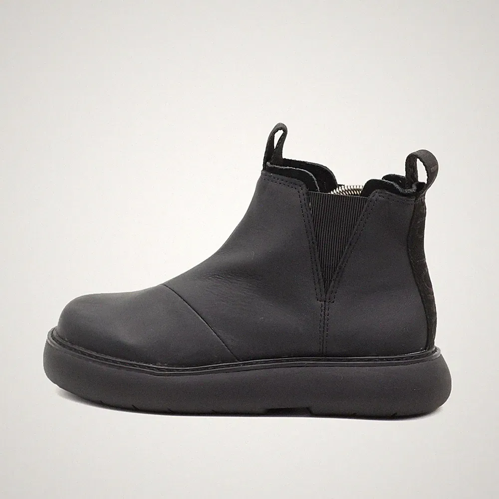 TOMS Damen Chelsea Boot Stiefeletten Schwarz Leder Rutschfest Boots EU 37.5