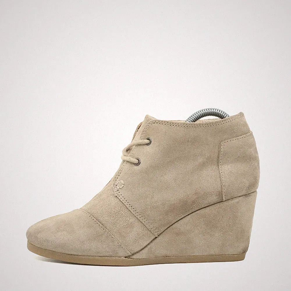 TOMS Damen Desert Wedge Stiefeletten Beige Atmungsaktiv Booties EU 37,5