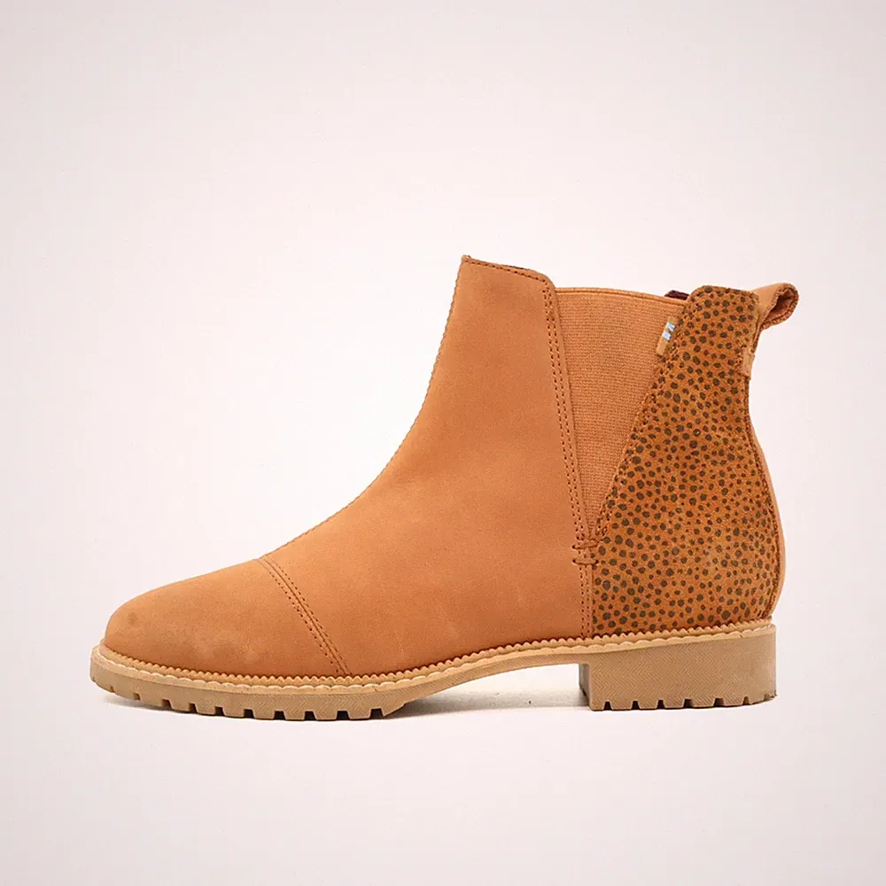 TOMS Damen Stiefel EU 36.5 Chelsea Braun Leder Knöchel Rutschfest,Atmungsaktiv