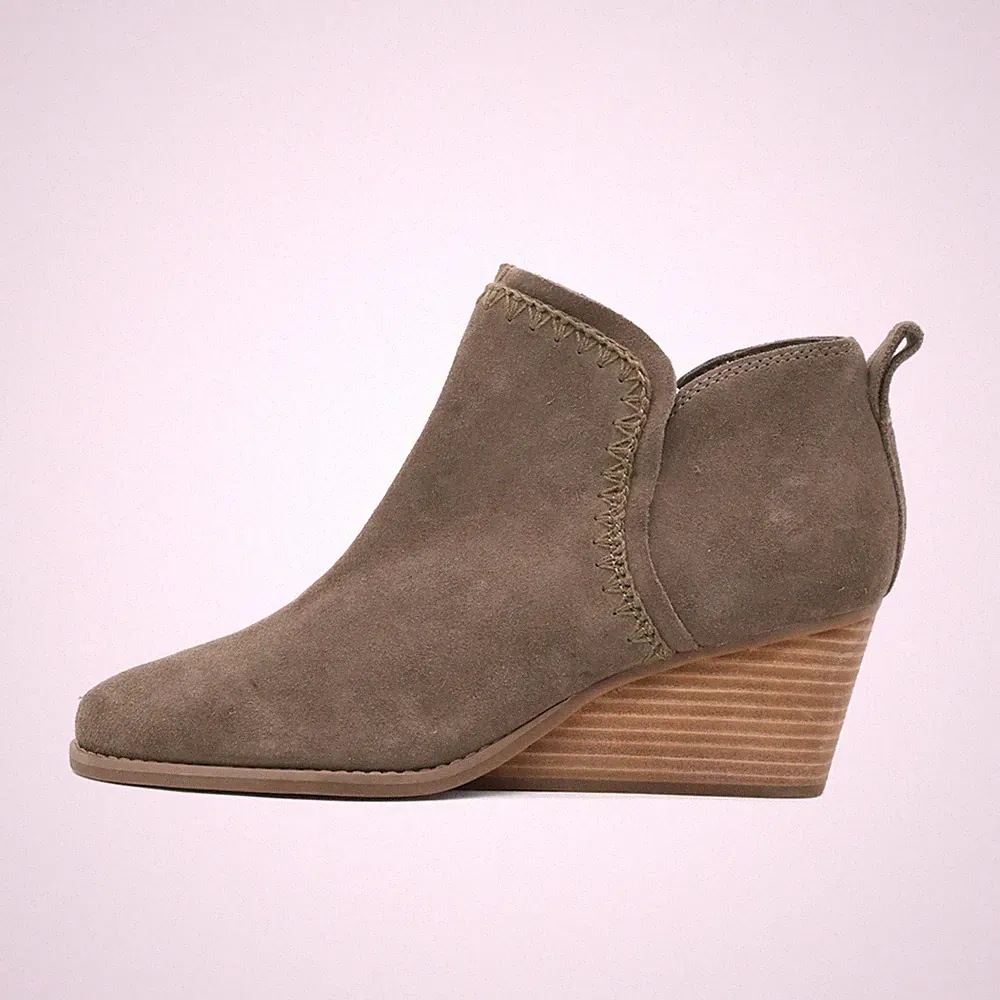 Toms Damen Stiefelette Taupe Wildleder Ankle Knöchelhoch Stiefeletten EU 38.5