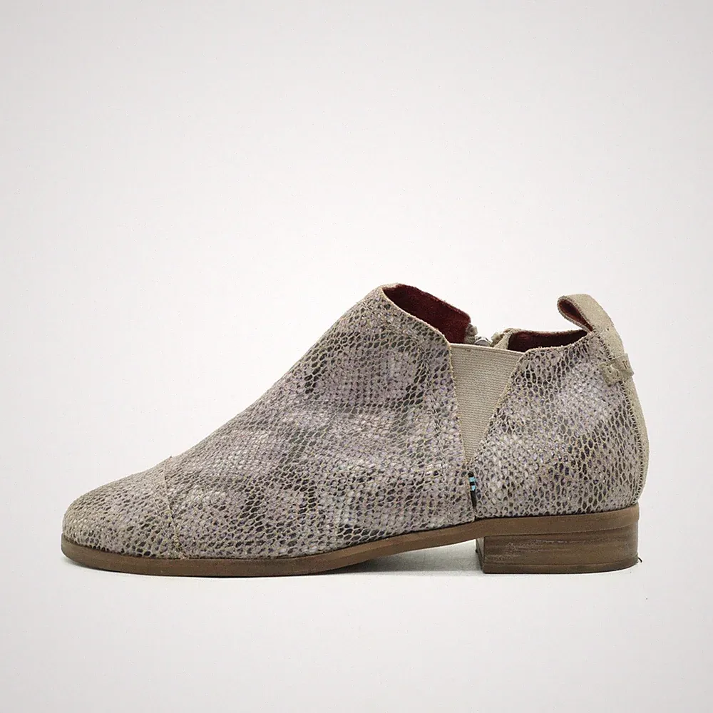 TOMS Damen Stiefeletten Schlange Booties beige Wildleder Knöchelhoch EU 39