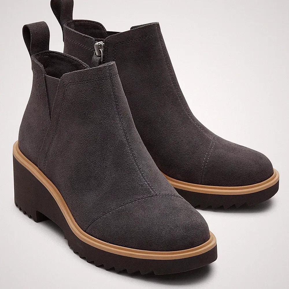 TOMS Maude Leder Damen Stiefel in geschmiedetem Eisen
