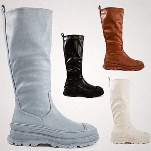 TooCool GR-6621 Damen Motorradstiefel Stiefel Biker Boots Zipper Casual Winter