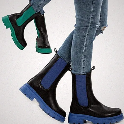 TOOCOOL Stiefeletten Chelsea Elastisch Plateau Stiefel Damen 4,5 cm Absatz