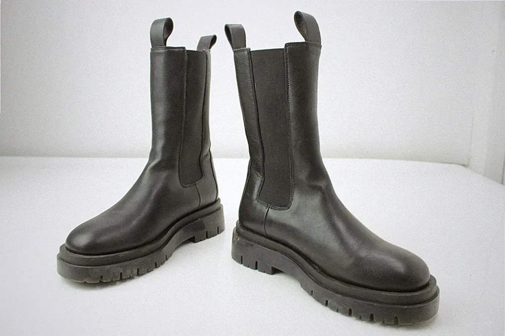 TOP Copenhagen Studios CPHN Chelsea Boots Mid-Calf Leder Schwarz EU 39 Chunky