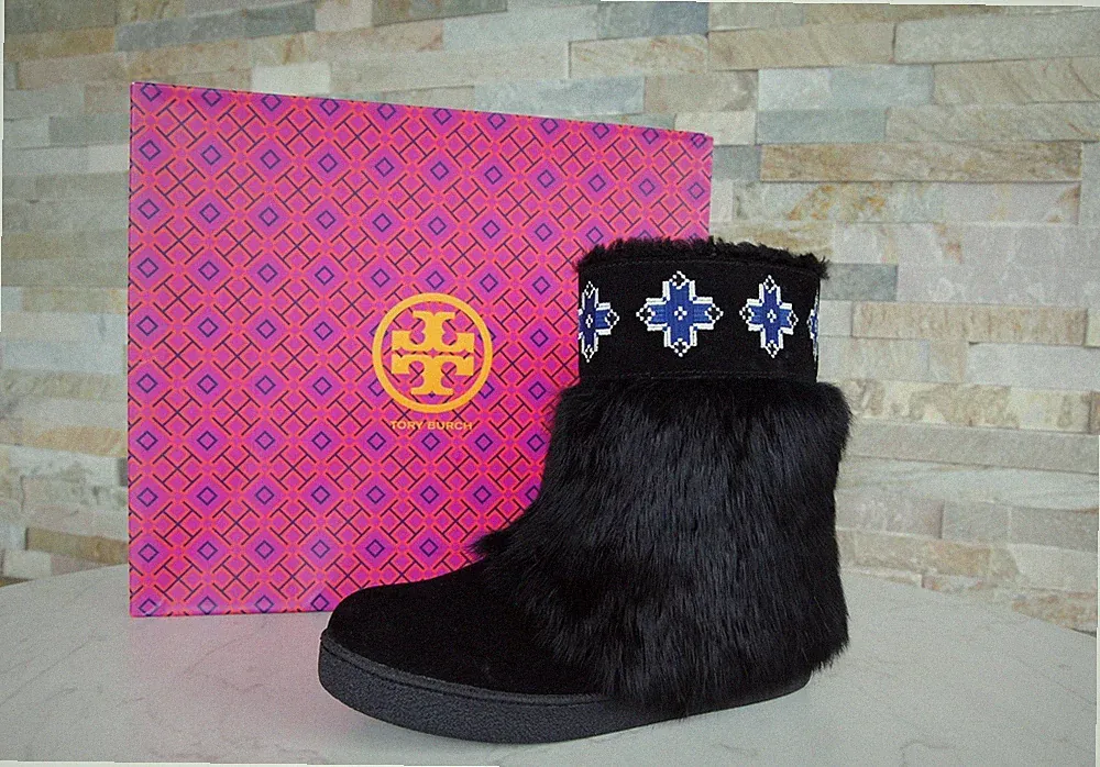 TORY BURCH 36,5 US 6 Fell Stiefeletten Winter Stiefel Schuhe NEU ehem UVP 430 €