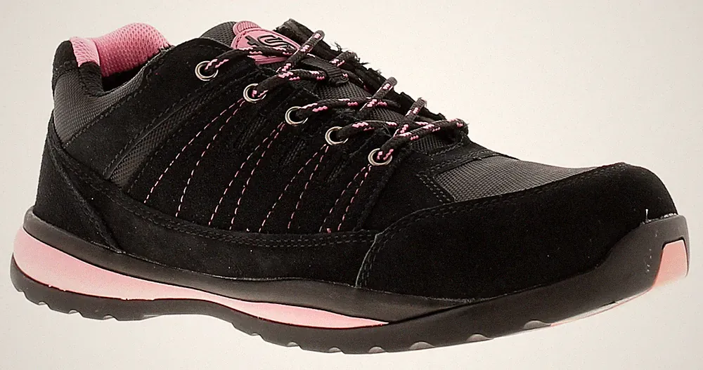 Tradesafe Damen Sicherheit Turnschuhe Force Wildleder Schnürer Schwarz UK Größe