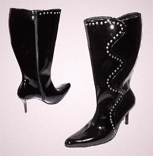 traumhafte schwarze Lack Leder Latex Gummi Designer Stiefel High Heels Gr.43