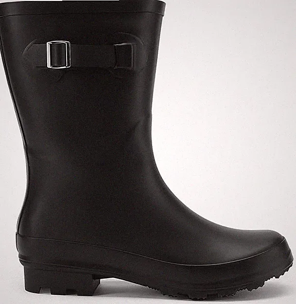 Traumpaar Gummistiefel Wanderschuhe Damen schwarz seitliche Schnalle Schuhe Größe 7
