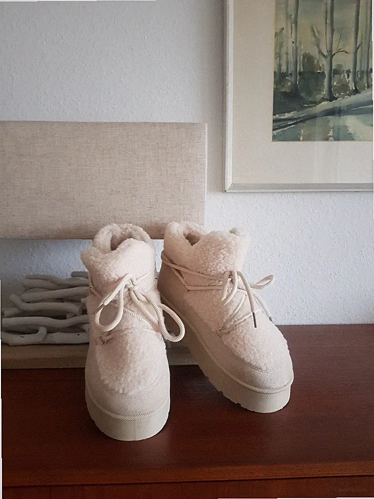 trendige Teddyfell☃️Moonboots*Stiefeletten*Boots⛷Schnee🏂ApresSki⛷Gr.40☃️Beige