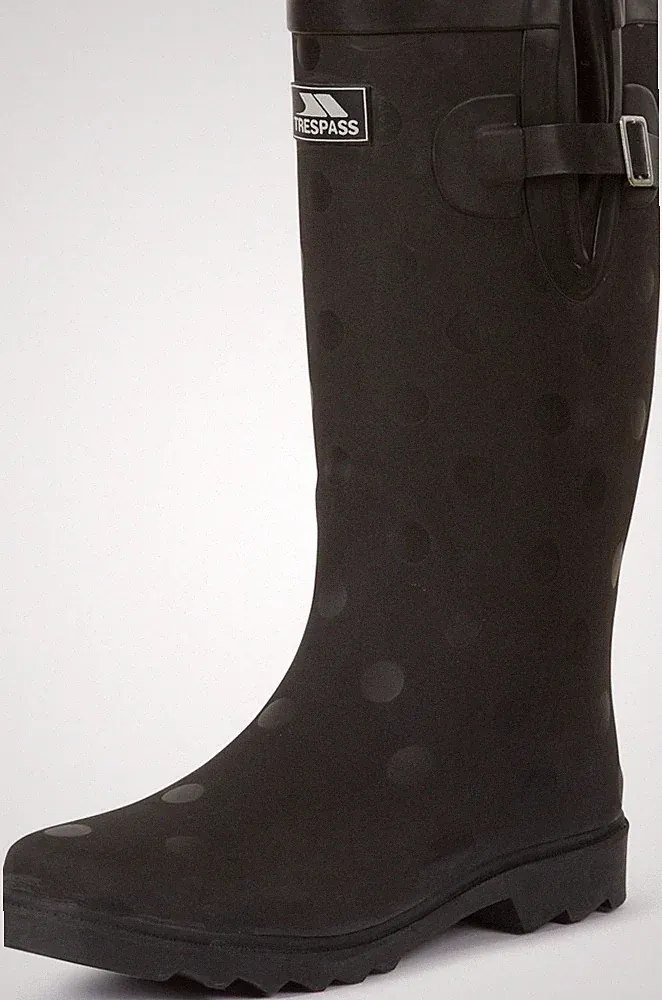 Trespass Damen Gummistiefel Elena - Female Welly Black Polka Dot